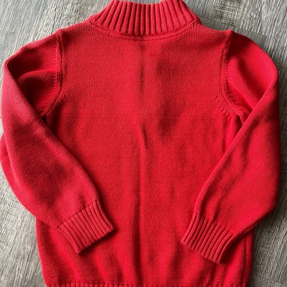 Carters Chunky Sweater Bright Coral Ribbed, Warm Quarter Zip Sweater Kids Sz 6